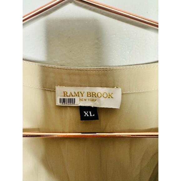 RAMY BROOK Brown Crepe Hourglass V-Neck Smocked Waist Preslie Dress Size XL - Picture 9 of 14